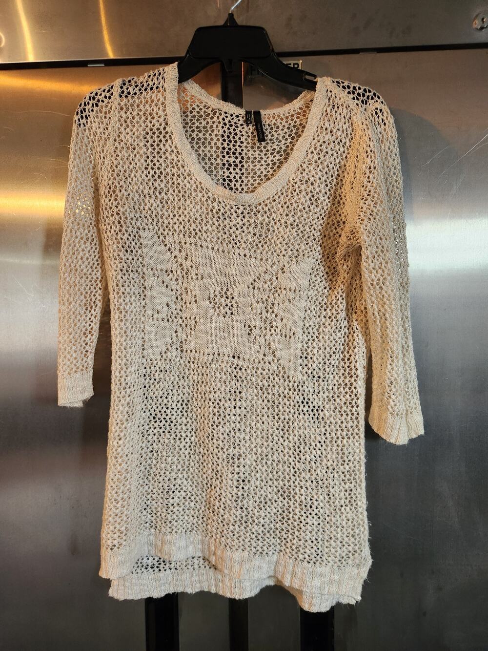 Maurices Open Knit Sweater Top Women's Size Medium Cream